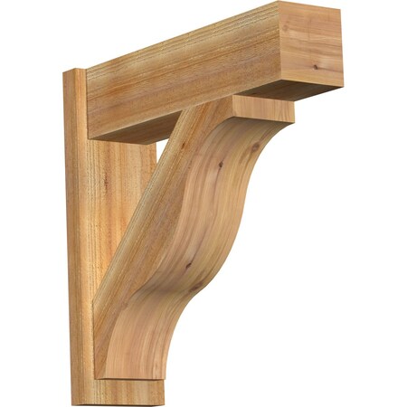 Ekena Millwork Funston Block Rough Sawn Outlooker, Western Red Cedar, 8"W x 28"D x 28"H OUT08X28X28FST05RWR